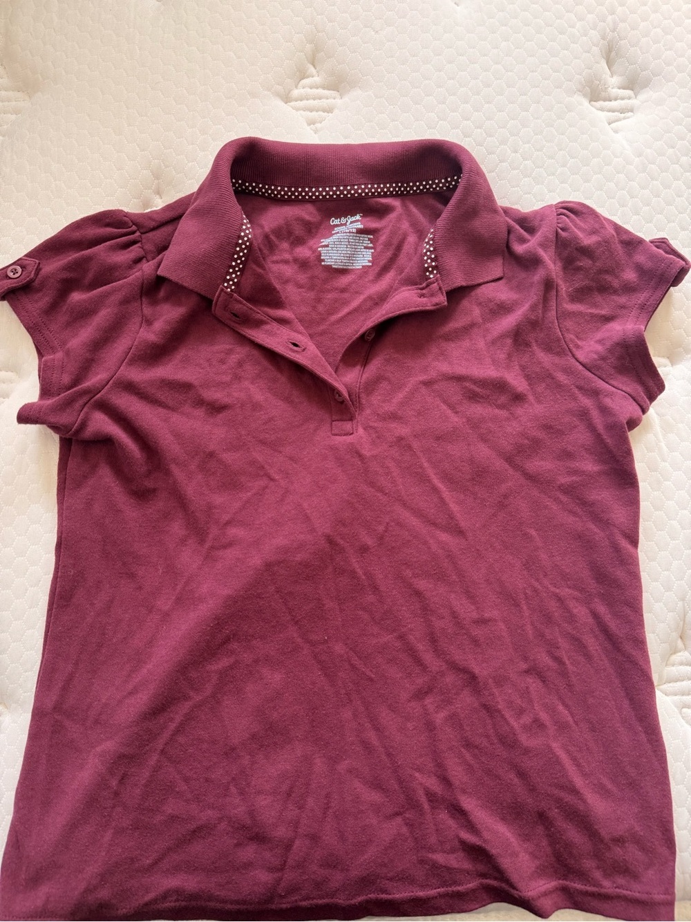 Cat & Jack Short Sleeve Polo Top - Burgundy